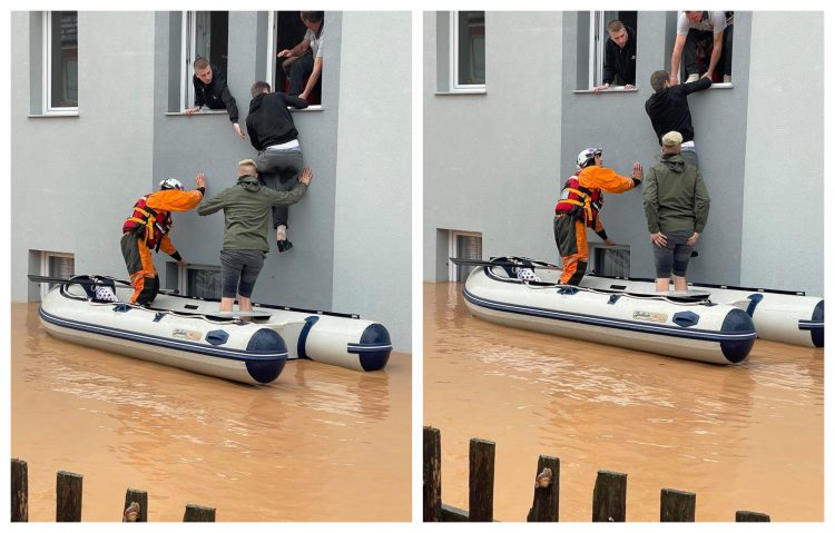 Pogledajte dramatične prizore spašavanja građana sa lica mjesta: Mještane Otesa kod Sarajeva čamcima evakuiraju iz poplavljenih kuća