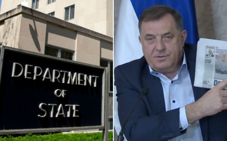 Oglasili su se iz State Departmenta: “Sjedinjene Američke Države su sankcionisale Milorada Dodika zbog korupcije i prijetnji stabilnosti BiH, njegove izjave su huškačke”