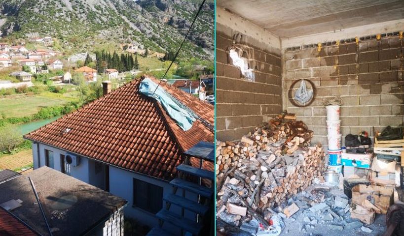 Potresne fotografije kuće u kojoj je poginula Elmira Sefo, ogromna stijena s brda probila krov!