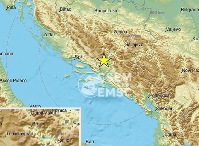 Zemljotres jačine 4,8 po Richteru u Bosni i Hercegovini