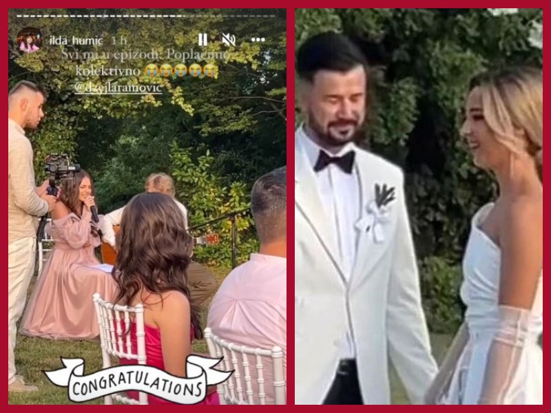 Pogledajte snimak sa svadbe: Lejla Ramović se udala za Dinu Joldića, sestra Džejla emotivnom izvedbom uljepšala svečanost