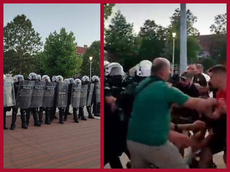 Sukob građana u bh. komšiluku nakon proslave Dana državnosti: Policija upotrijebila suzavac kako bi rastjerala dvije sukobljene grupe u Nikšiću