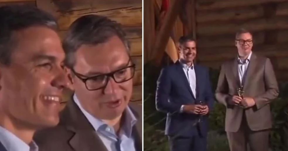 Predsjednik Srbije Aleksandar Vučić priredio premijeru Španije Pedru Sanchezu iznenađenje uz večeru: Poznata pjevačica mu pjevala na španskom