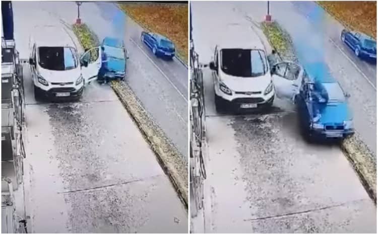 Pojavio se uznemirujući snimak saobraćajne nesreće na benzinskoj pumpi u BiH: Automobil udario radnika