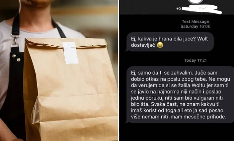 Ovo je izazvalo burnu raspravu na mrežama širom Balkana: Dostavljač otpušten nakon što je poslao poruku djevojci kojoj je donio hranu