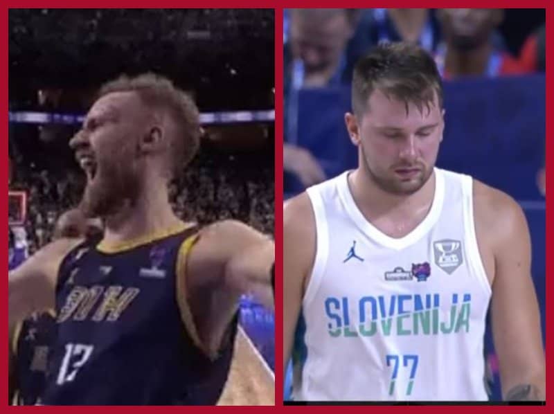 Luka Dončić nije znao šta ga je snašlo, FIBA objavila snimke košarkaške fantazije: Proslava Muse i Robersona nakon zvuka sirene i pobjede protiv Slovenije je nešto posebno