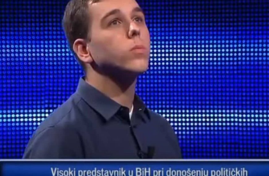 Student politologije u kvizu “Potjera” na HRT-u na pao pitanju o visokom predstavniku u BiH