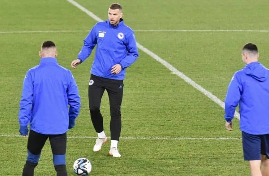 Dobra vijest iz fudbalske reprezentacije Bosne i Hercegovine uoči meča kvalifikacija za EP sa Slovačkom: Edin Džeko trenira pred sutrašnji meč u Bratislavi