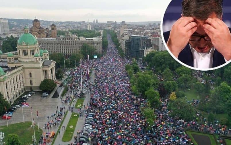 Predsjednik Srbije Aleksandar Vučić doživio potpuni hladan tuš u Beogradu: Građanski protesti okupili više ljudi od njega