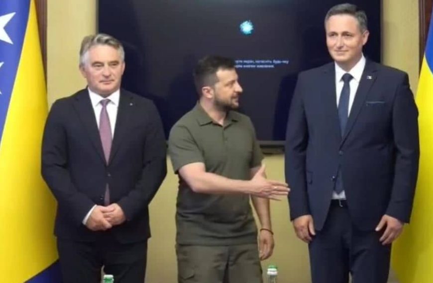 Objavljen snimak susreta ukrajinskog predsjednika Volodimira Zelenskog sa Bećirovićem i Komšićem