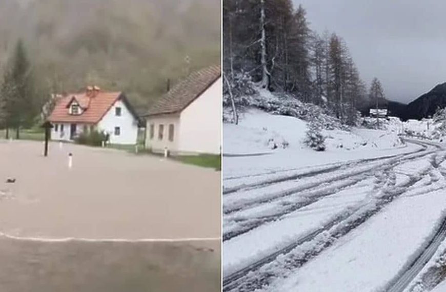 Snažno nevrijeme pogodilo Sloveniju: Zabilježene poplave, a pao i snijeg