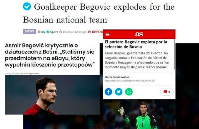 Svjetski mediji prenijeli Begovićev twit koji je uzburkao strasti u bh. nogometu: “Eto vam…”